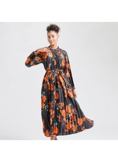 FAV Floral Print Midi Shirt Dress with Long Sleeves  - Image 1