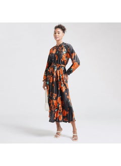 FAV Floral Print Midi Shirt Dress with Long Sleeves  - Image 2