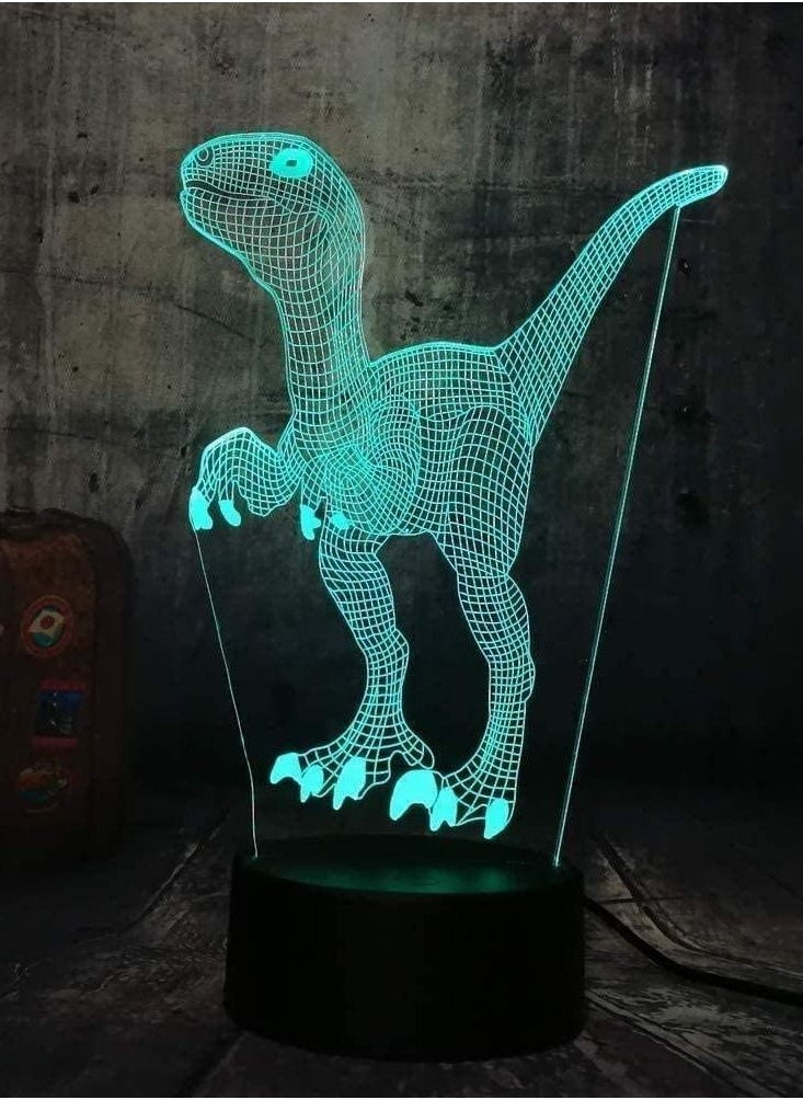 althiqahkey - Dinosaur Anime 3D Multicolor Night Light with Remote Control 16 Colors LED Touch Lamp Table Lamp Bedroom Decoration Lamp Children s Gift - Image 1