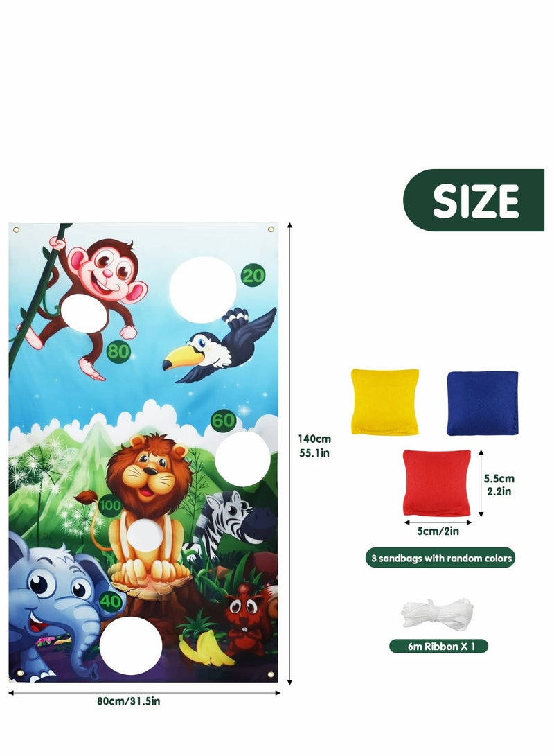 Excefore Toss Game Banner, Animals Games with Bean Bags for Kids and Adults in Carnival Party Activities Decoration Supply Set - Image 3