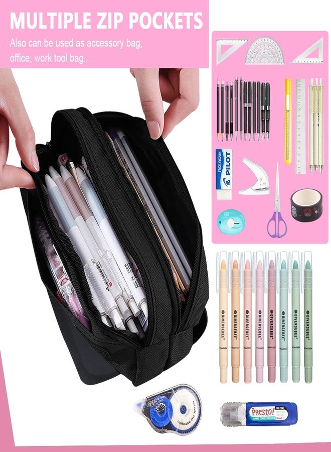 HASTHIP® Polyester Blackpink Pencil Box Pencil Case, Large Capacity Cosmetic Bag Organizer Pouch For Blackpink Lover Fans, Double Zippers Stationary Bag For School Girls Boys Adult - Image 3