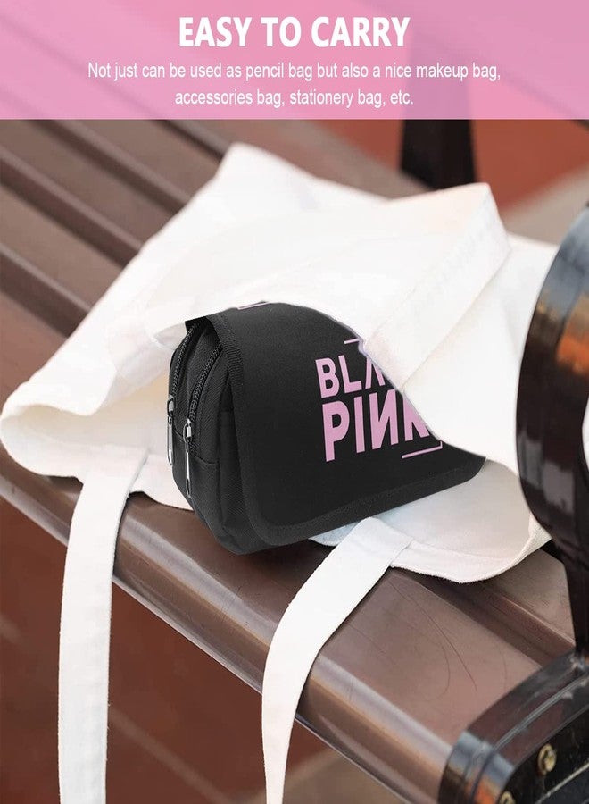 HASTHIP® Polyester Blackpink Pencil Box Pencil Case, Large Capacity Cosmetic Bag Organizer Pouch For Blackpink Lover Fans, Double Zippers Stationary Bag For School Girls Boys Adult - Image 5