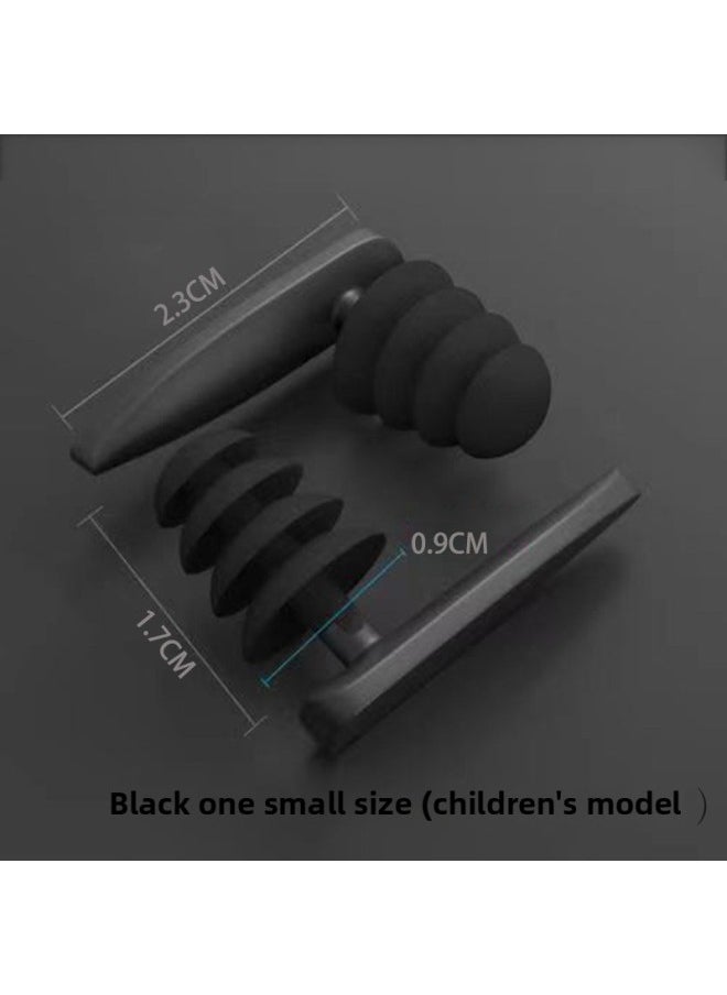 Generic - Swimming Earplugs Professional Ear Anti-water Silicone Earplugs Anti-noise Sleep Sound Insulation Earplugs Swimming Earplugs Equipment-Color:Black Trumpet-children's Model - Image 1