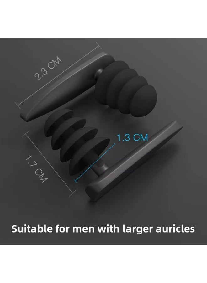 Generic - Swimming Earplugs Professional Ear Anti-water Silicone Earplugs Anti-noise Sleep Sound Insulation Earplugs Swimming Earplugs Equipment-Color:Black Trumpet-children's Model - Image 1