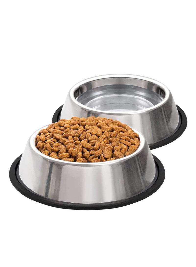 الأزرق جي دبليو Stainless Steel Dog Bowls Pet Food and Water Bowl with Non-Slip Rubber Base for Small Kittens Puppy Rabbit Medium Large Extra Dogs 2 Pack - Image 1