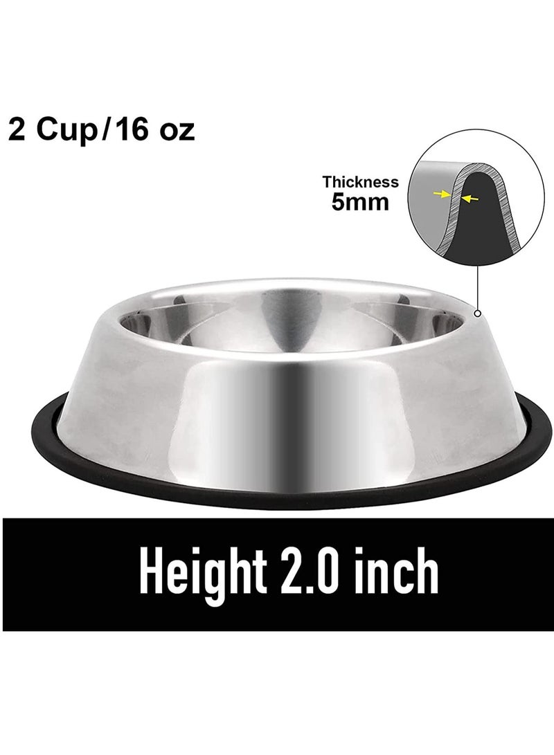 الأزرق جي دبليو Stainless Steel Dog Bowls Pet Food and Water Bowl with Non-Slip Rubber Base for Small Kittens Puppy Rabbit Medium Large Extra Dogs 2 Pack - Image 5