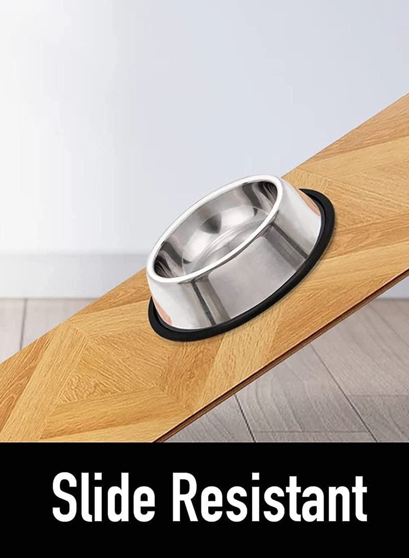 الأزرق جي دبليو Stainless Steel Dog Bowls Pet Food and Water Bowl with Non-Slip Rubber Base for Small Kittens Puppy Rabbit Medium Large Extra Dogs 2 Pack - Image 4