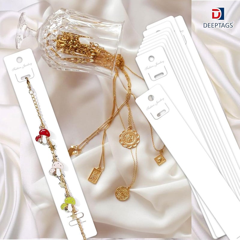 DEEPTAGS Jewellery Display Card with Plastic Bags Jewellery Tags for Bracelet, Necklace, Jewelry, White - 20 PCS, 20 x 3 CM - Image 4