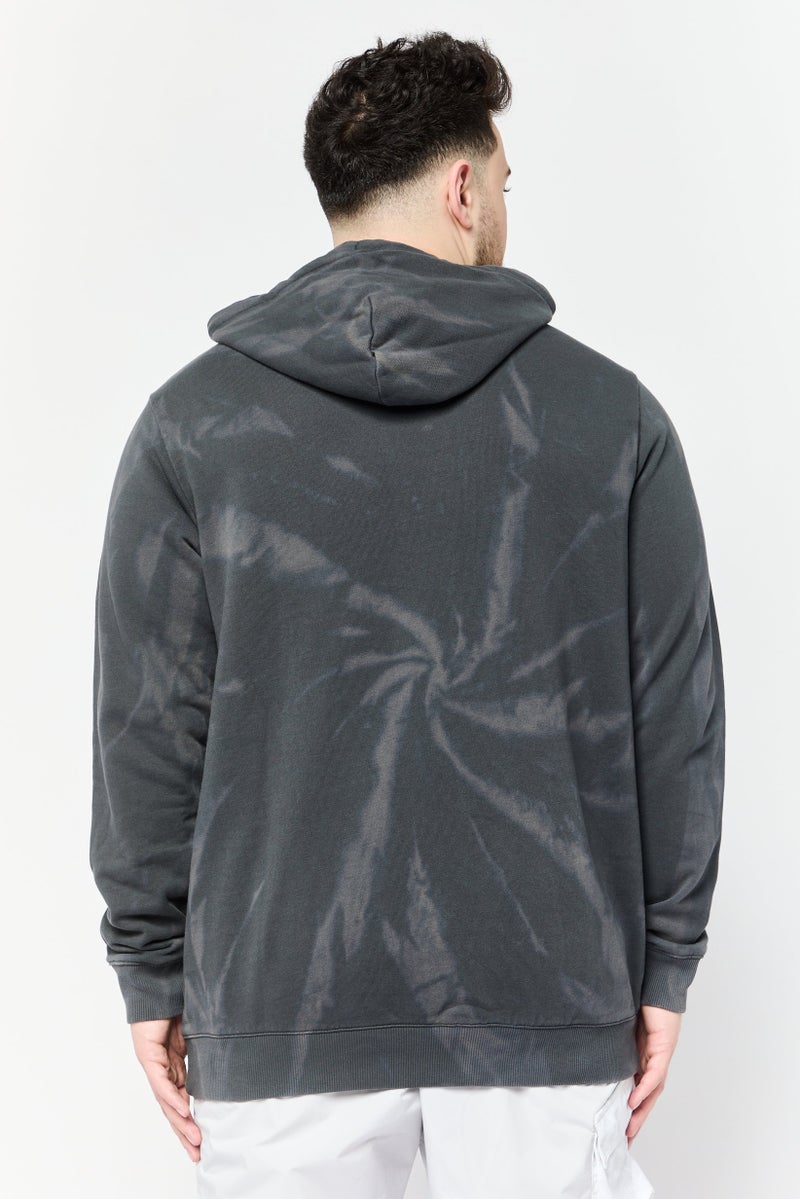 Reebok هودي رياضي للرجال بأكمام طويلة مع شعار مطرز، أسود - Image 4