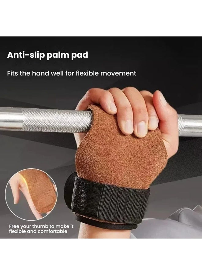 FRISKY Wrist Wraps for Weightlifting – Lifting Straps for Deadlift, Powerlifting & Pull-Ups – Double-Layer Cowhide Gym Grips for Men & Women - Image 3