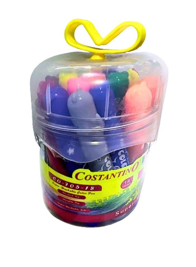 COSTANTINO 18-Pieces Super Washable Color Pen Multicolor - Image 1