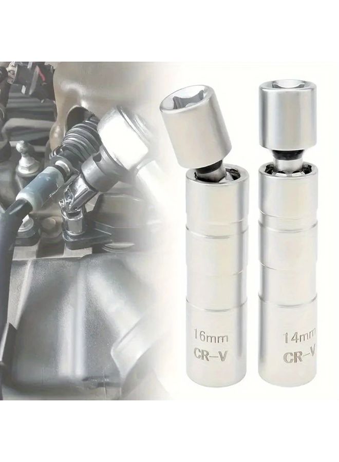 Magnetic Spark Plug Socket Set 14mm 16mm 3 8 Inch Drive Chrome Vanadium Steel - Image 3