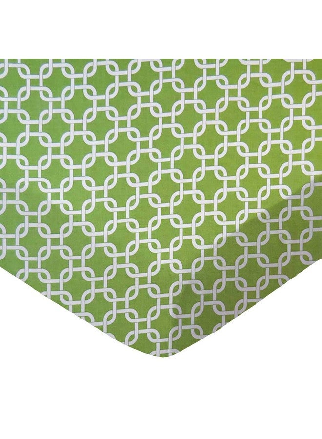 SHEETWORLD.COM SheetWorld Fitted 100% Cotton Percale Square Play Yard Sheet Fits Joovy 38 x 38, Citrus Links, Made in USA - Image 1