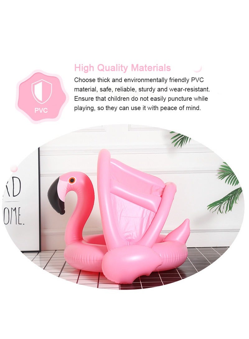 TAPIT Baby Pool Swim Float with Canopy Inflatable Outdoor Swimming Ring Seat, Pink Flamingo Swimming Ring for Kids Infant Toddler 1-4 Years Old (Pink Flamingo) - Image 4