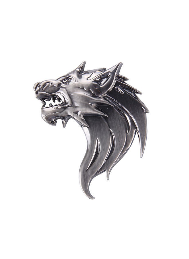 NIBEMINENT Wolf Head Shape Shining Metal Car Sticker - Image 1