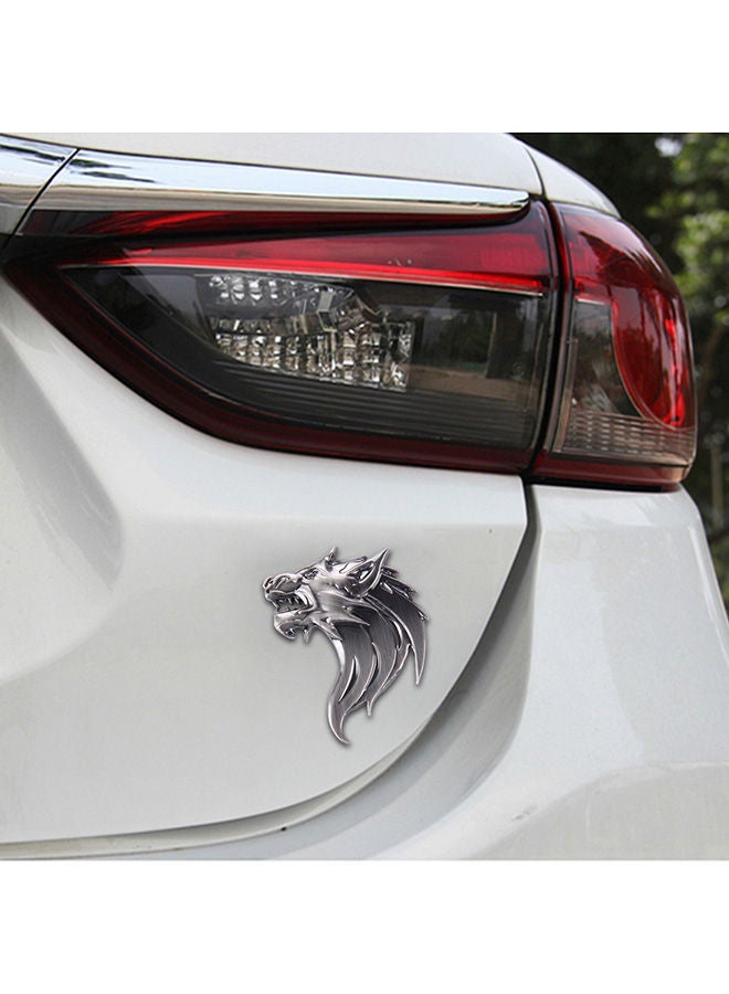 NIBEMINENT Wolf Head Shape Shining Metal Car Sticker - Image 5