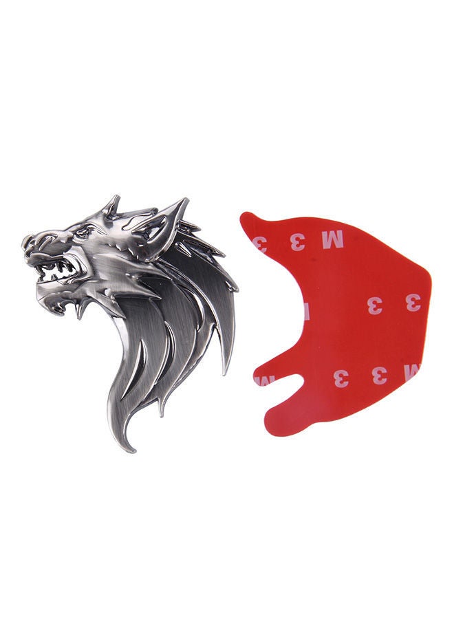 NIBEMINENT Wolf Head Shape Shining Metal Car Sticker - Image 3