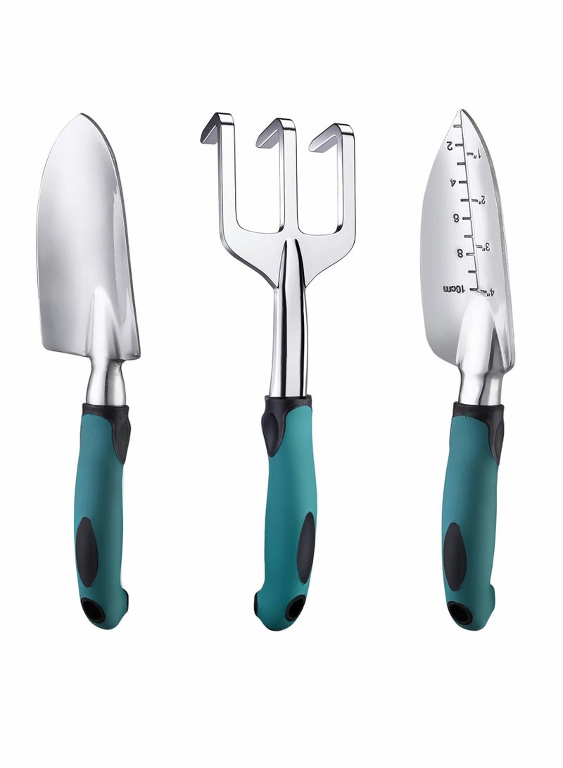 Y&D Garden Tools Set, Heavy Duty Gardening Cast Aluminum with Soft Rubberized Non-Slip Handle, Durable Hand Gifts for Men Women 3 Piece - Image 1