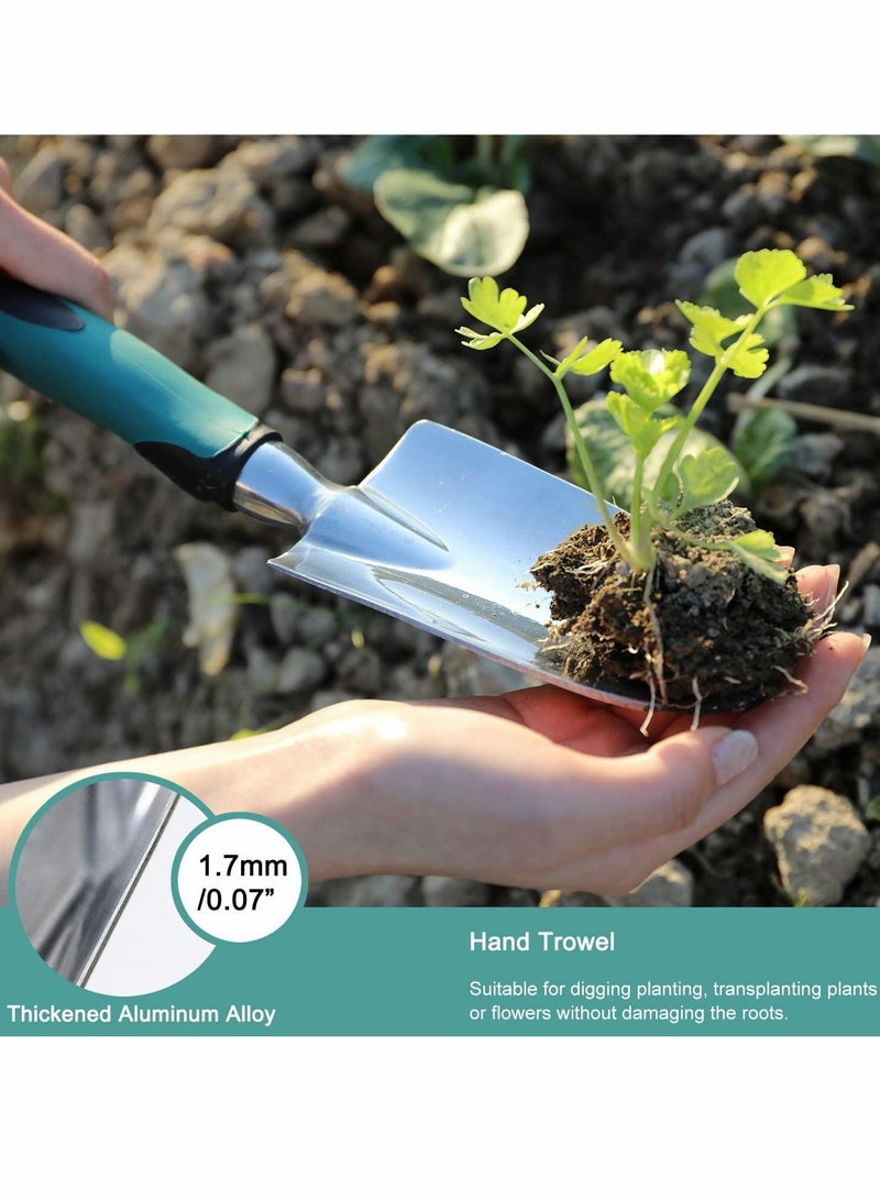 Y&D Garden Tools Set, Heavy Duty Gardening Cast Aluminum with Soft Rubberized Non-Slip Handle, Durable Hand Gifts for Men Women 3 Piece - Image 2
