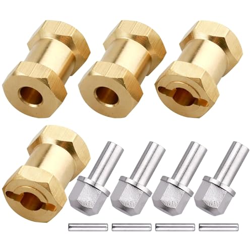 CrazyHobby 4PCS CrazyHobby Brass RC 12mm Wheel Hubs Extensions Wheel Spacers Hex Drive Adapter for 110 RC Crawler Axial SCX10 SCX10 II 90046 D90 18mm - Image 1