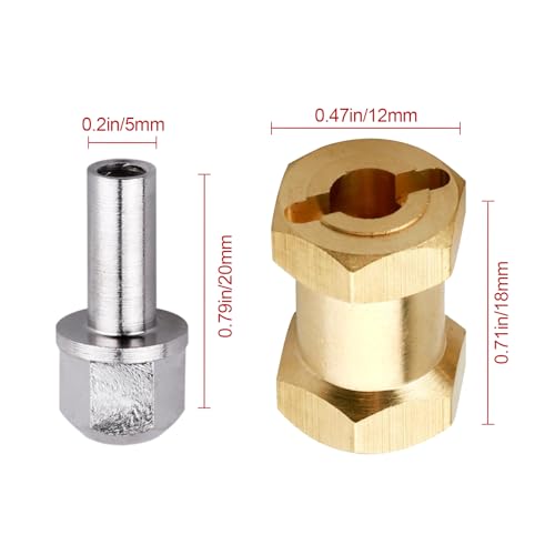 CrazyHobby 4PCS CrazyHobby Brass RC 12mm Wheel Hubs Extensions Wheel Spacers Hex Drive Adapter for 110 RC Crawler Axial SCX10 SCX10 II 90046 D90 18mm - Image 5
