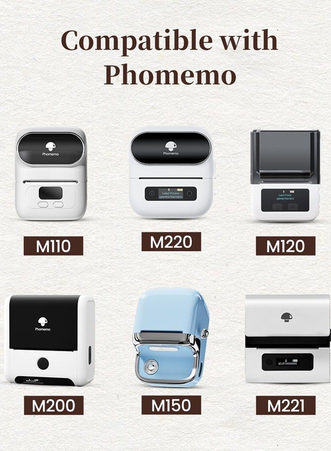 Phomemo M110 Multi-Purpose Square Self-Adhesive Label for M110 / M220 / M221/ M150/ M120 Label Printer, 1.97"x1.97"(50x50mm),230 Labels/Roll, Black on White Label for Small Business, Home, Office - Image 3