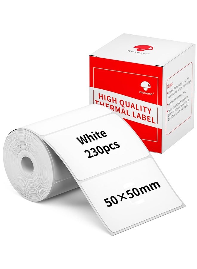 Phomemo M110 Multi-Purpose Square Self-Adhesive Label for M110 / M220 / M221/ M150/ M120 Label Printer, 1.97"x1.97"(50x50mm),230 Labels/Roll, Black on White Label for Small Business, Home, Office - Image 1