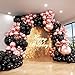 ADOINBY Rose Gold and Black Balloon Arch Kit ADOINBY 140Pcs Metallic Rose Gold Black Balloon 18 12 10 5 Inch Different Size Balloons for Birthday Party Bridal Shower Wedding Engagement Anniversary Decoration - Image 3