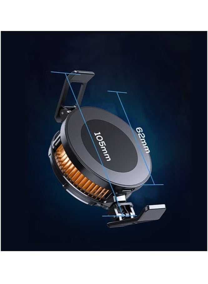 Memo Magnetic Phone Cooler, Portable Phone Cooling Fan, Universal Phone Fan Cellphone Radiator for Tiktok Live Streaming ect (Black+Orange) - Image 5