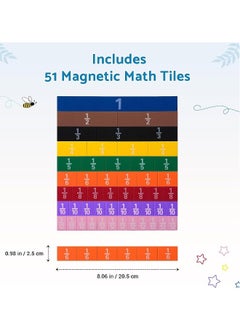 Generic Montessori Math Magnetic Tiles Classroom Essentials Foam Tiles for Kids to Learn Fraction Equivalence and Math manipulatives Great Learning Resources for The Homeschool Curriculum 