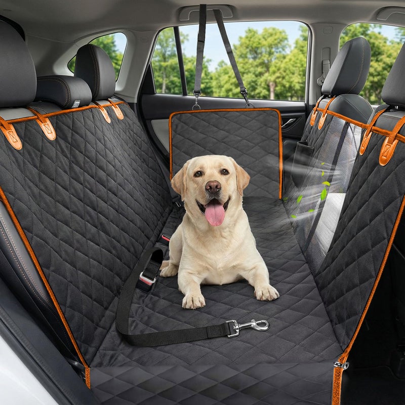 Victoper Dog Car Seat Cover, 600D Heavy Durable Dog Seat Cover for Back Seat, 100% Waterproof Scratch Proof Nonslip Dog Hammock for Car with Side Flap, Pet Seat Covers with SeatBelt for Cars Sedan SUV Trucks - Image 1