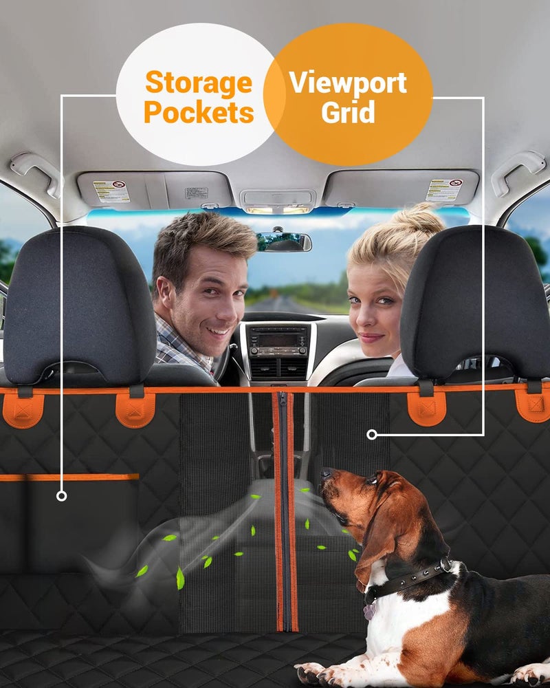 Victoper Dog Car Seat Cover, 600D Heavy Durable Dog Seat Cover for Back Seat, 100% Waterproof Scratch Proof Nonslip Dog Hammock for Car with Side Flap, Pet Seat Covers with SeatBelt for Cars Sedan SUV Trucks - Image 3