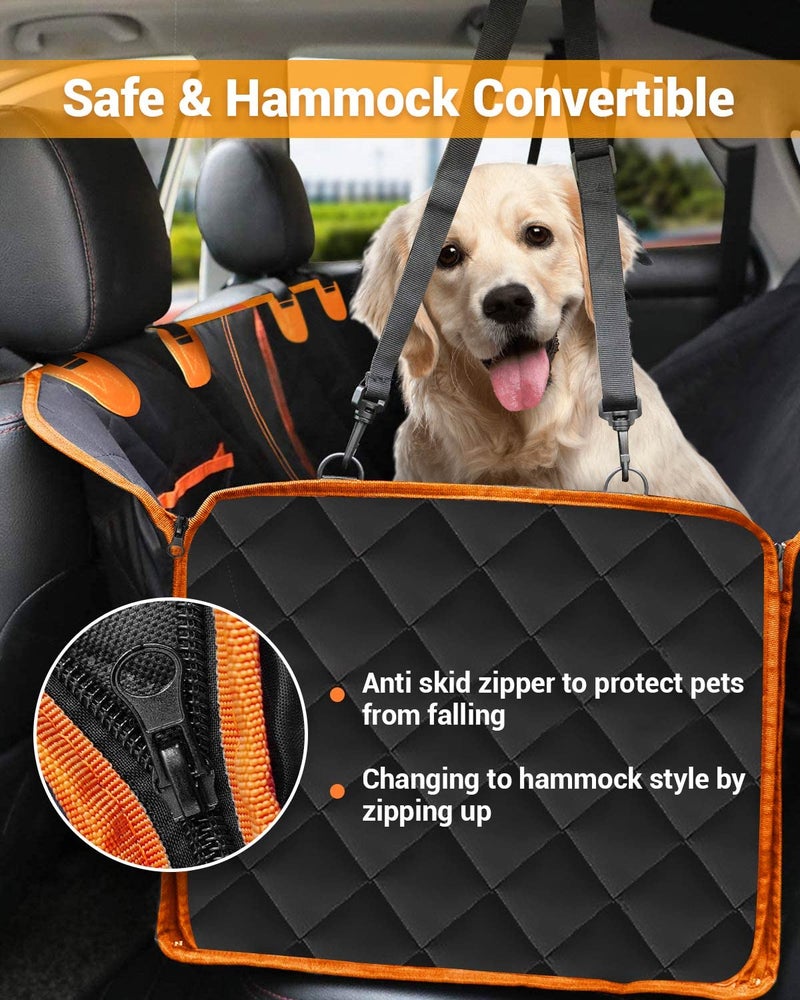 Victoper Dog Car Seat Cover, 600D Heavy Durable Dog Seat Cover for Back Seat, 100% Waterproof Scratch Proof Nonslip Dog Hammock for Car with Side Flap, Pet Seat Covers with SeatBelt for Cars Sedan SUV Trucks - Image 5