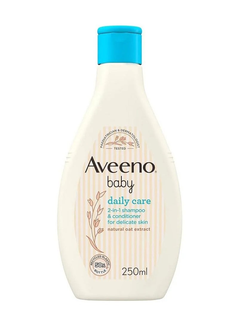 Aveeno Baby Aveeno Baby Daily Care 2-in-1 Shampoo & Conditioner, Gently Cleanses & Conditions, Tear-Free Formula, With Natural Oat Extract, 0 Month+ - 250 mL 