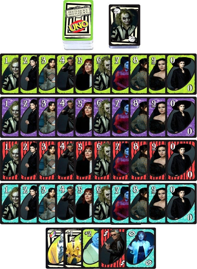Mattel Games UNO Beetlejuice Beetlejuice Card Game for Kids, Adults & Family with Deck & Special Rule Inspired by The Movie - Image 5