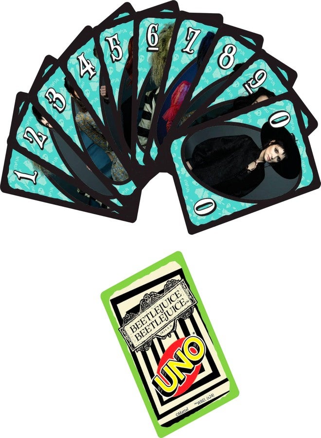 Mattel Games UNO Beetlejuice Beetlejuice Card Game for Kids, Adults & Family with Deck & Special Rule Inspired by The Movie - Image 3