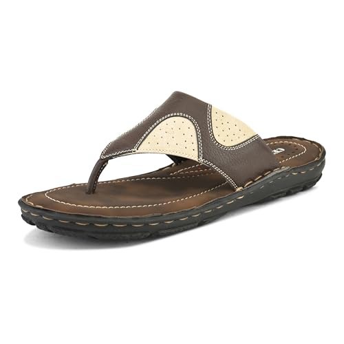 Centrino Sandal for Men | Grip Insole for Stability | slippers for man | Modern Look with Straps | Soft & Comfortable Men's Sandal | Bounce Back Anti-Skid Water Resistant Comfortable Footwear 9262-2_BROWN_8 UK - Image 1