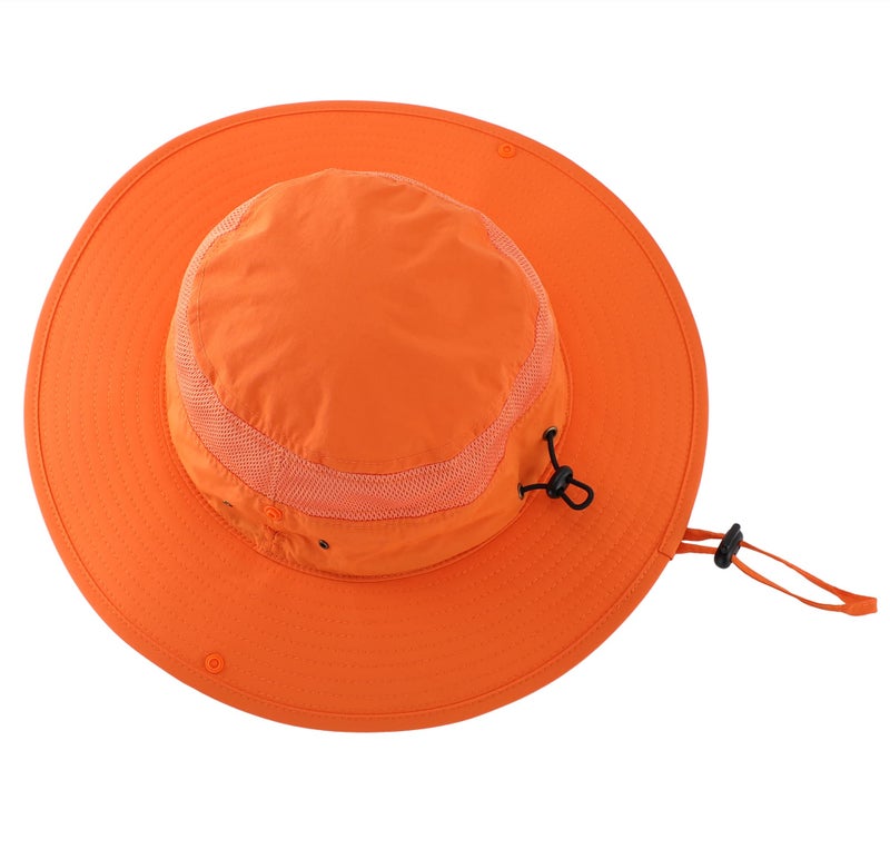 Connectyle Outdoor Mesh Sun Hat Wide Brim Sun Protection Hat Summer Fishing Hunting Hiking Gardenig Hat Orange - Image 3