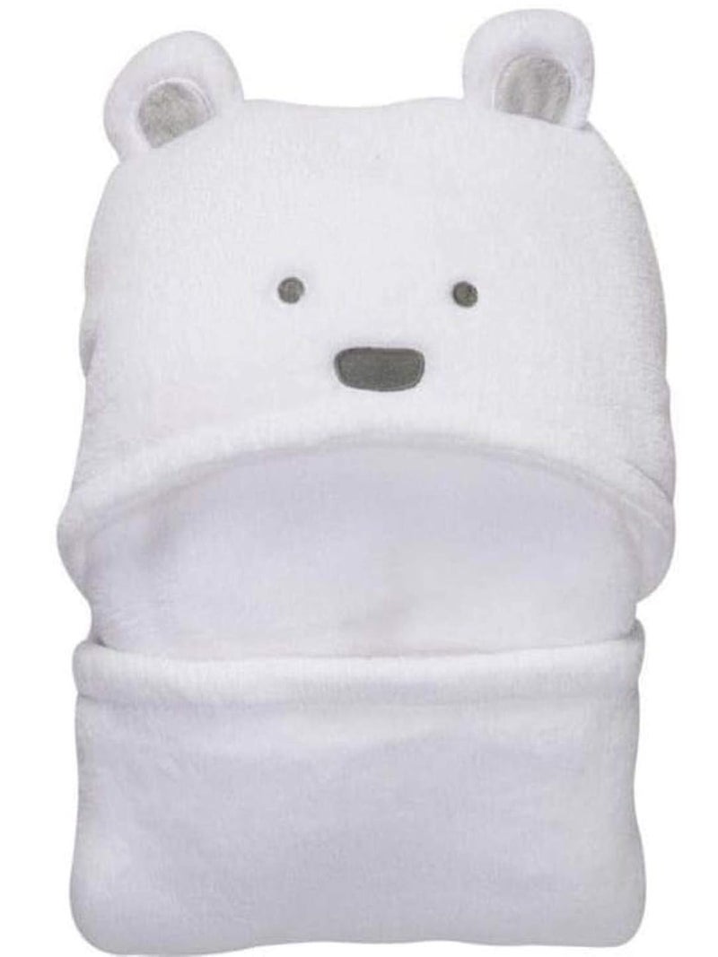 Brandonn BRANDONN All in 1 Ultrasoft Luxury White Puppy Hooded Funny Caps Wrapper/Baby Bath Towel/Blanket - Image 1