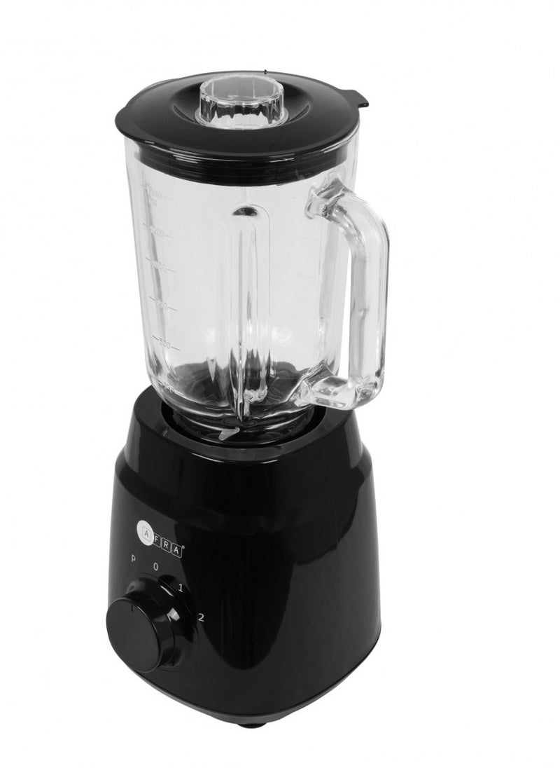 AFRA - 2-in-1 Blender with Grinder | 1.5L Glass Jar | 600W | 2-Speed + Pulse | Ice Crushing Blades | Overheat Protection | AF-600BLBK | Black | 2-Year Warranty - Image 1