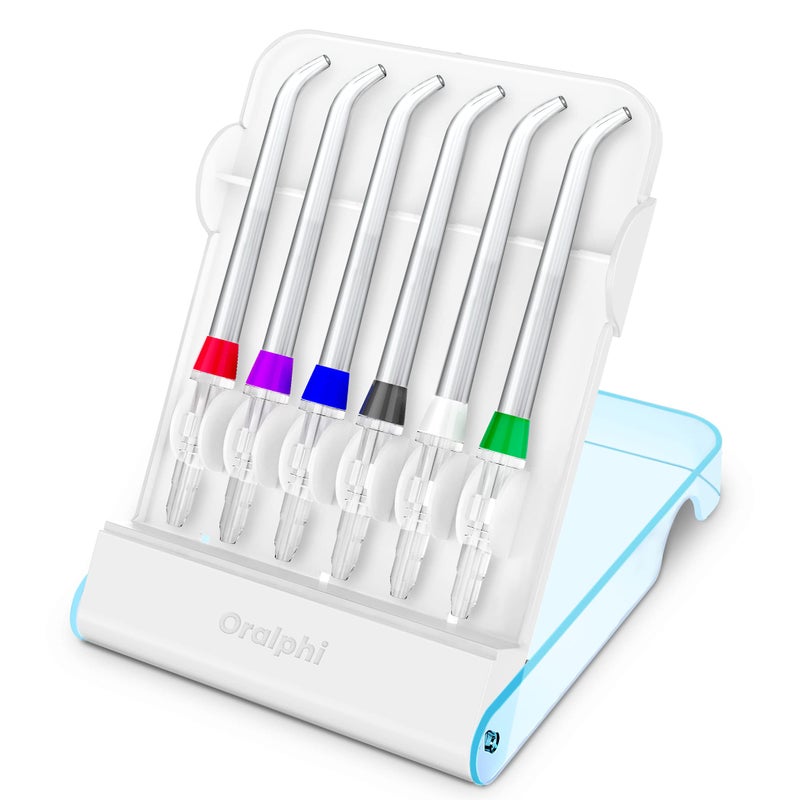 Oralphi Replacement Tips for Waterpik Water Flosser (6 Classic Jet Tips & Storage Case Bundle) - Image 1