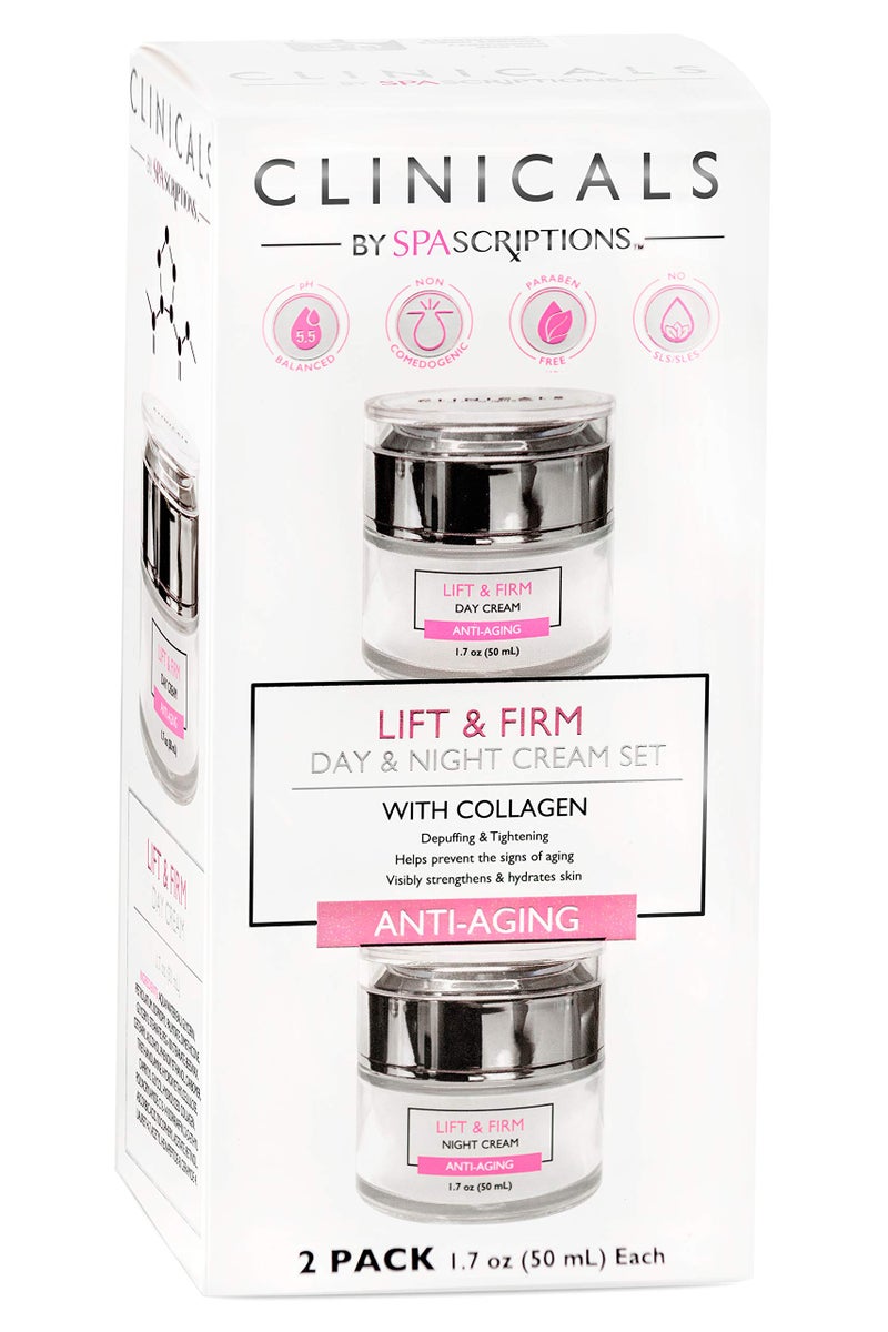 SpaScriptions Clinicals- Lift & Firm Day & Night Cream Set with Collagen - 2 Pack (1.7oz) - Image 1