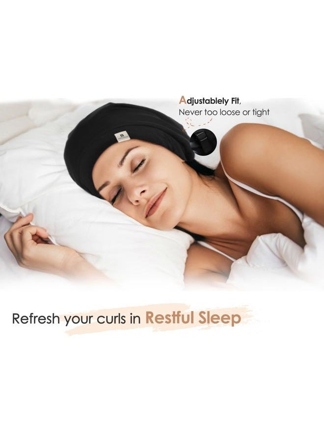 YANIBEST 2 Pcs Silk Bonnet Satin Bonnet Hair Bonnet for Sleeping - Adjustable Saty on Satin Lined Slouchy Beanie Hat for Women - Image 3