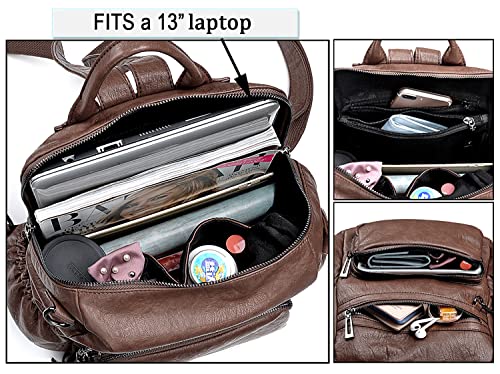UTO Women Backpack Purse Leather Vegan Ladies Fashion Designer Rucksack Convertible Travel Shoulder Bag with Tassel - Image 4