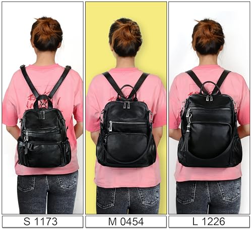 UTO Women Backpack Purse Leather Vegan Ladies Fashion Designer Rucksack Convertible Travel Shoulder Bag with Tassel - Image 3