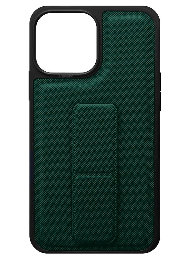 CATANES Shockproof Case with Integrated Hand Strap for iPhone 13 Pro Max - Foldable Kickstand and Anti-Drop Protection for Secure Grip and Hands-Free Viewing - Green - Image 5