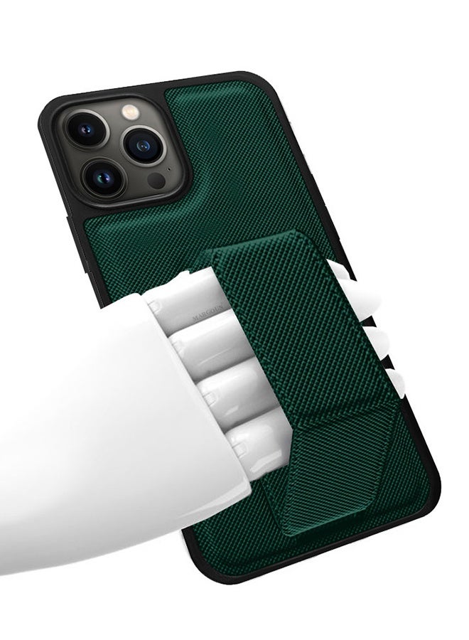 CATANES Shockproof Case with Integrated Hand Strap for iPhone 13 Pro Max - Foldable Kickstand and Anti-Drop Protection for Secure Grip and Hands-Free Viewing - Green - Image 4