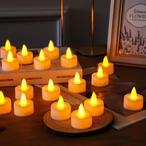 VERVENIX (Pack of 12 LED Tealight Candles, Battery Operated Flameless & Smokeless Decorative Lights for Diwali, Pooja, Christmas, Home & Party Decoration, Warm Yellow Glow - Image 1