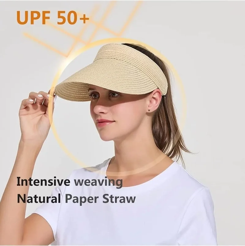 Tezzgelsin Women's Straw Visor Hat