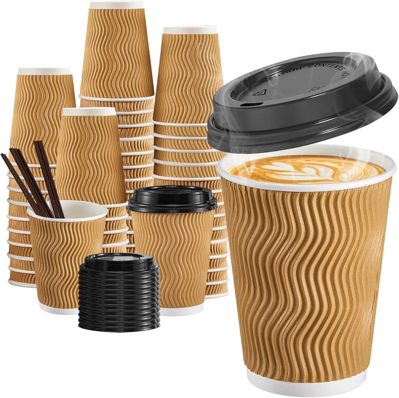 Amit Marketing Rippal 220ML 3-Ply Paper Cups - Disposable Spectra Cups for Tea, Coffee, Hot & Cold Drinks | Paper Cups for Home, Office, Party, Picnic, Travel & Events - Pack of 100 - Image 1